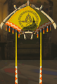The Paraglider with the Lurelin Village Fabric equipped from Tears of the Kingdom