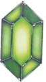 Green Rupee artwork from A Link to the Past