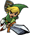 Green Link performing an attack from Four Swords Adventures