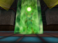 Link using Farore's Wind in Ocarina of Time