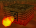 Summary A fire-propelled platform in the Fire Temple Source This file lacks a source, please contact the original submitter and add it, or upload a new version of this file. Game This is a file pertaining to Ocarina of Time. Licensing This file depicts work from a copyrighted video game or otherwise copyrighted material. The copyright for it is most likely owned by either Nintendo and/or its affiliates or the person or organization that developed the concept. It is believed that its use here constitutes fair use, given that: *it is used in a non-commercial setting, and therefore is not being used to generate profit in this context *its use here does not significantly impede the right of the copyright holder to sell the copyrighted material *it is used in a largely unaltered state, where any editing has been done purely for cosmetic/display purposes *the original content of the image has not been modified, and it is not a derivative work