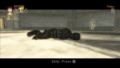 The defeated Darknut collapsing