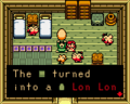 Malon giving Link the Lon Lon Egg from Oracle of Seasons