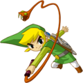 Artwork of Link using the Whip from Spirit Tracks