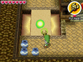 Link using the Sand Wand to make a path in the quicksand from Spirit Tracks