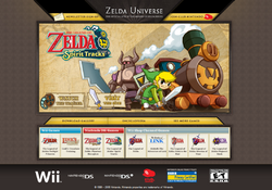 Screenshot of the Zelda.com homepage