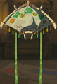 The Paraglider with the Korok Fabric equipped from Tears of the Kingdom