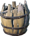 A worn wooden Barrel found on the Surface from Tears of the Kingdom