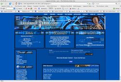 Screenshot of the LoZ homepage