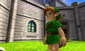 The Triforce of Courage appearing on Link's hand at the end of the game in Ocarina of Time 3D