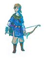 Concept art of Link wearing Hylian Trousers from Breath of the Wild