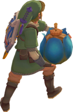 Link about to roll a Bomb in Skyward Sword
