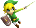 Toon Link wielding the Light Sword from the Hyrule Warriors series