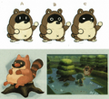Concept artwork of Tarin as a Raccoon from Link's Awakening for Nintendo Switch