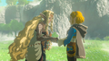 Sonia comforting Zelda from Tears of the Kingdom