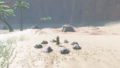 The Korok and Stone Talus found on Martha's Landing from Breath of the Wild