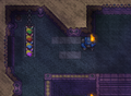 The Links work together to activate a retracting Pull Lever in the Palace of Winds, from Four Swords Adventures