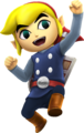 Render of Toon Link's Standard Outfit (Grand Travels) from Hyrule Warriors Legends, based on the Engineer's Clothes from Spirit Tracks