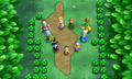 The Sages gathered around Zelda and Link at the end of A Link Between Worlds