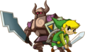 Link beside Phantom Zelda with the Spirit Train in the background