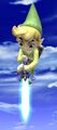 Toon Link performing the Down Thrust in Super Smash Bros. Brawl