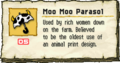The Moo Moo Parasol along with its description from Freshly-Picked Tingle's Rosy Rupeeland