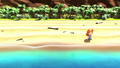 Marin enjoying a walk on Toronbo Shores from Link's Awakening for Nintendo Switch