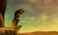 Kaepora Gaebora in the Desert Colossus in Ocarina of Time 3D