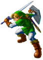 Link in an attack pose
