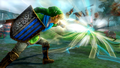 The culmination of Link's Hylian Sword Focus Spirit Attack from Hyrule Warriors