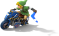 Render of Link riding the Master Cycle