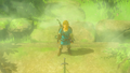 Link standing before the Master Sword
