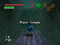 Link at the temple's entrance in Ocarina of Time