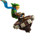 Render of Link riding atop the Ancient Spinner