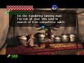 Link challenging the Running Man in Ocarina of Time