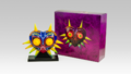 In 2015, Club Nintendo of Europe released a 12cm tall x 12cm wide Majora's Mask light featuring glowing eyes, which emits a soft, orange glow.