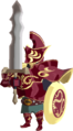 A red, Shield-carrying Darknut from The Wind Waker