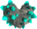 A Luminous Stone Talus Heart at night