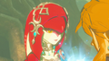 The Crest of the Zora on Mipha's headpiece from Breath of the Wild