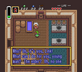 Link's first meeting with Sahasrahla's Wife, as seen in A Link to the Past