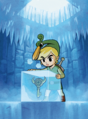 Link and Ezlo in the Temple of Droplets