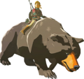 A render of Link riding a Honeyvore Bear