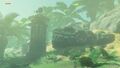 Dragon statue and pillar at Damel Forest from Breath of the Wild