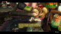 Link giving Agitha a Golden Bug from Twilight Princess