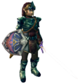Link wearing the Magic Armor without Rupees in Twilight Princess