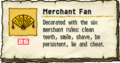 The Merchant Fan along with its description