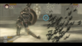 The Darknut attacking, creating dark bat-like creatures