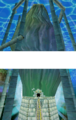 The true height of the Ocean Temple in Spirit Tracks, shown with empty space to represent the spacing of the two Nintendo DS screens