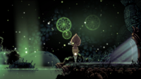 La Chercheuse de Dieux qui parle de Uun dans le Panthéon d'Hallownest