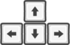 Up/down/left/right arrow keys